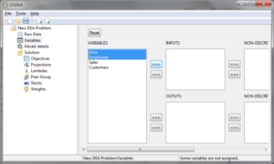 OSDEA-GUI Tutorial – Configure the DEA Problem – Open Source DEA